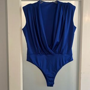 Deep Blue Sleeveless Bodysuit